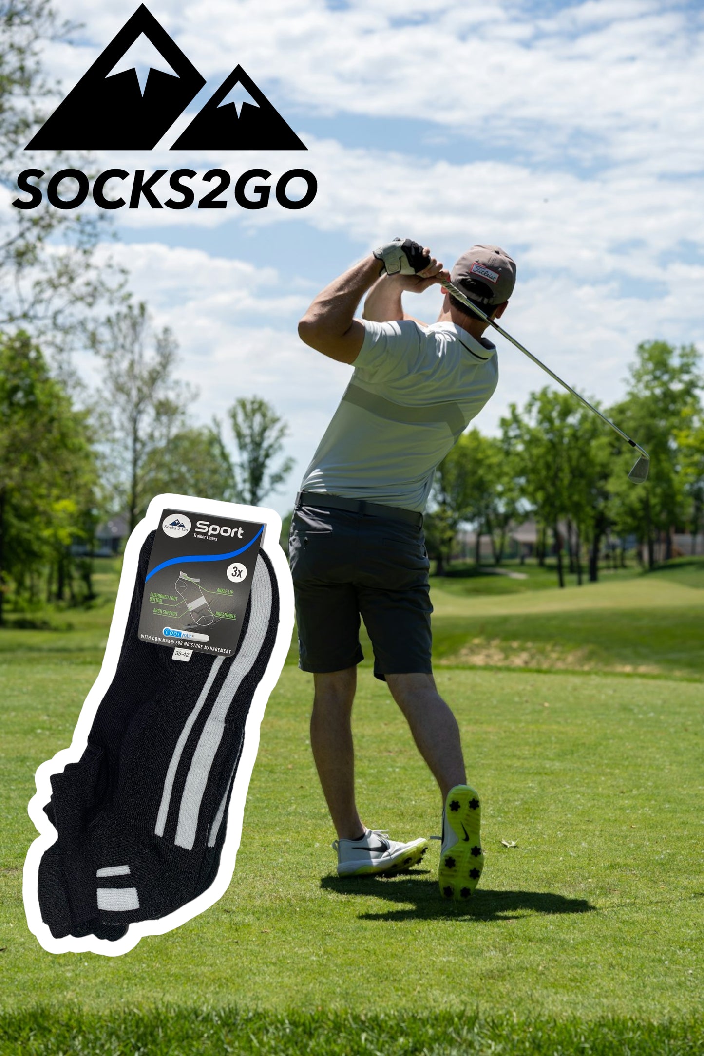 Coolmax® golf sokkar - 3 pör