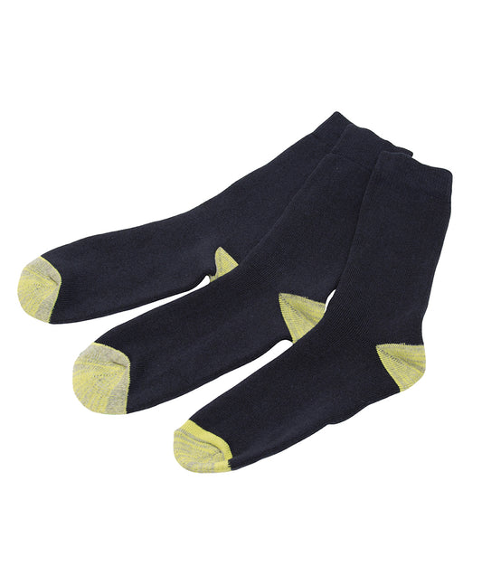 Vinnusokkar - styrktir á hæl  og tá, 3 pör í pakka